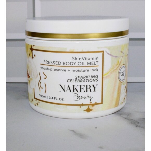 Nakery Beauty Skin Vitamin Pressed Body Oil Melt 3.4oz Sparkling Celebrations - Picture 4 of 5